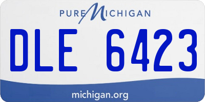 MI license plate DLE6423