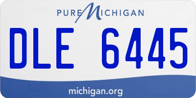 MI license plate DLE6445