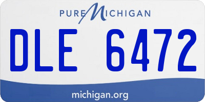 MI license plate DLE6472