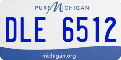 MI license plate DLE6512