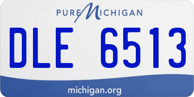 MI license plate DLE6513