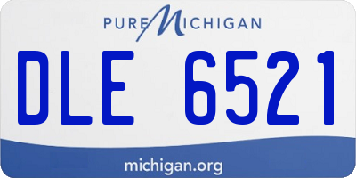 MI license plate DLE6521