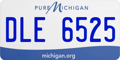 MI license plate DLE6525