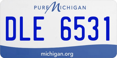 MI license plate DLE6531