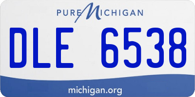MI license plate DLE6538
