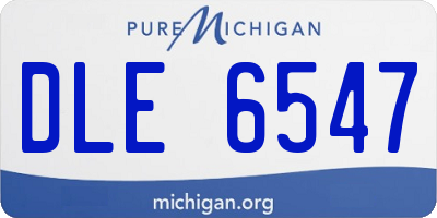 MI license plate DLE6547