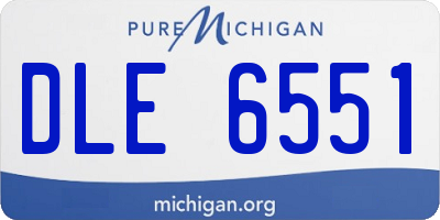 MI license plate DLE6551