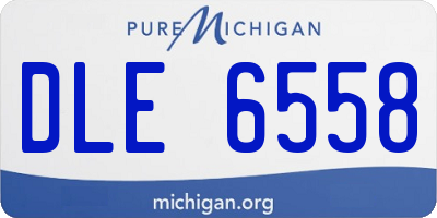MI license plate DLE6558