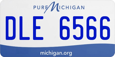 MI license plate DLE6566