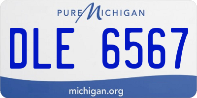 MI license plate DLE6567