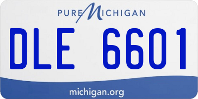 MI license plate DLE6601