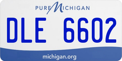 MI license plate DLE6602