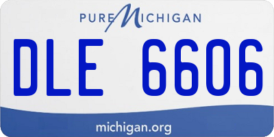 MI license plate DLE6606