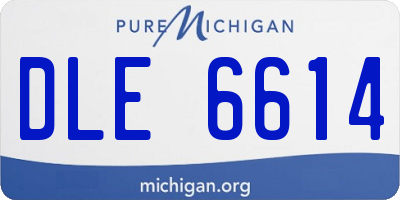 MI license plate DLE6614