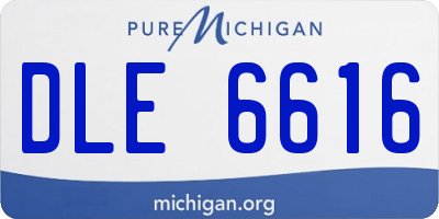 MI license plate DLE6616