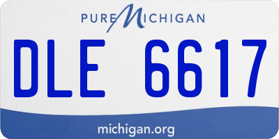 MI license plate DLE6617