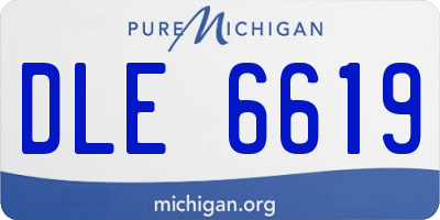 MI license plate DLE6619