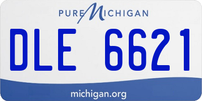 MI license plate DLE6621