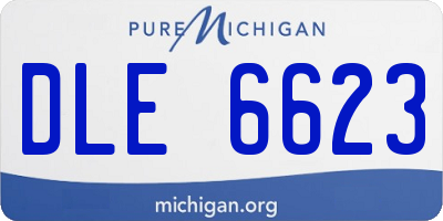 MI license plate DLE6623