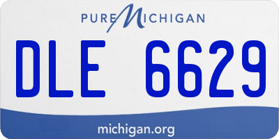 MI license plate DLE6629