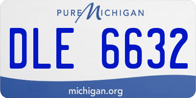 MI license plate DLE6632