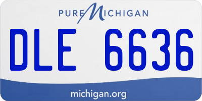MI license plate DLE6636