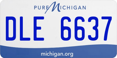 MI license plate DLE6637
