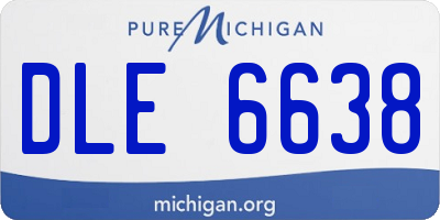 MI license plate DLE6638