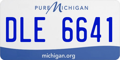MI license plate DLE6641
