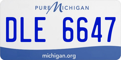 MI license plate DLE6647