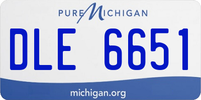 MI license plate DLE6651