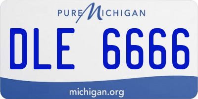 MI license plate DLE6666