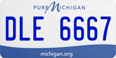 MI license plate DLE6667