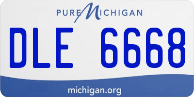 MI license plate DLE6668