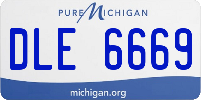MI license plate DLE6669