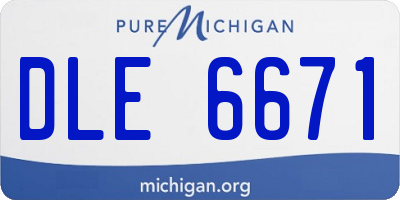 MI license plate DLE6671