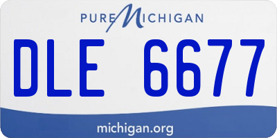 MI license plate DLE6677