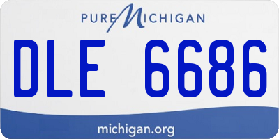 MI license plate DLE6686