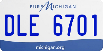 MI license plate DLE6701