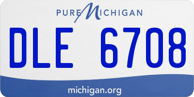 MI license plate DLE6708