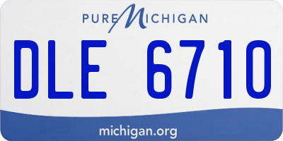 MI license plate DLE6710