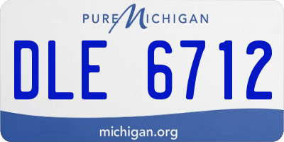 MI license plate DLE6712