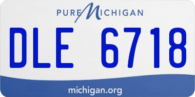 MI license plate DLE6718