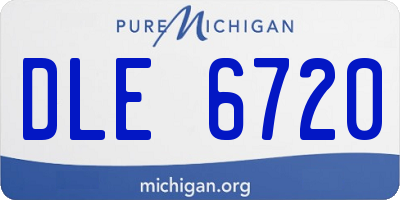 MI license plate DLE6720