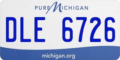 MI license plate DLE6726