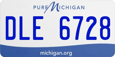MI license plate DLE6728