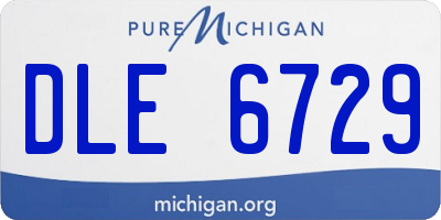 MI license plate DLE6729