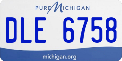 MI license plate DLE6758
