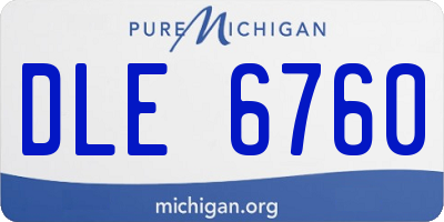 MI license plate DLE6760