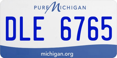 MI license plate DLE6765